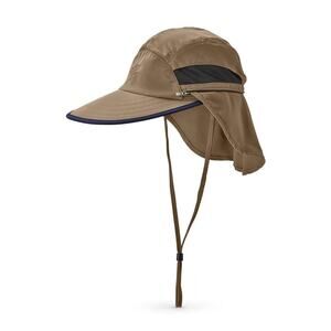 Coolibar Unisex Caleb Convertible Fishing Cap Khaki/Navy Size L/XL